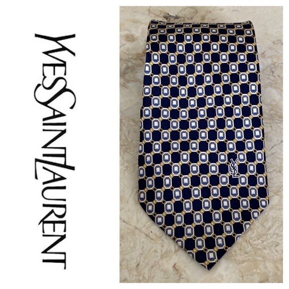 Yves Saint Laurent 100% Silk Tie - Picture 1 of 7